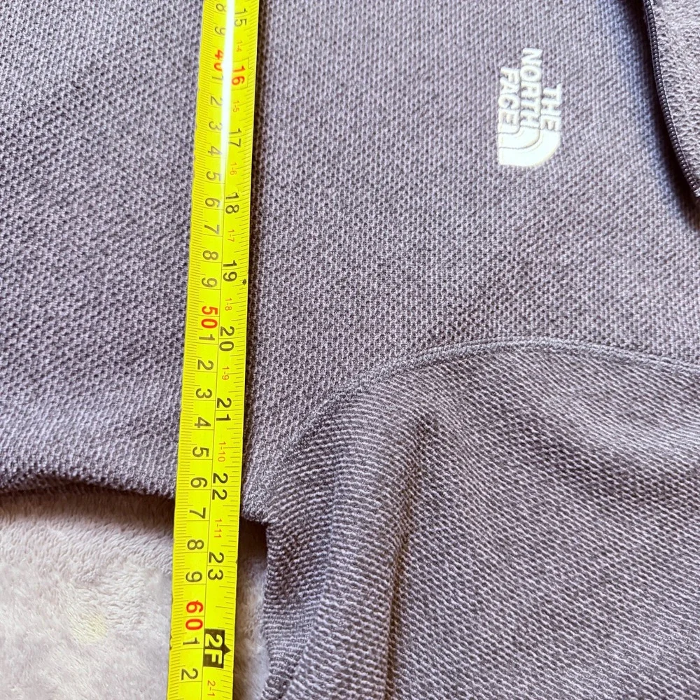 The North Face Mens L Gray Textured Fleece Quarter Zip Pullover